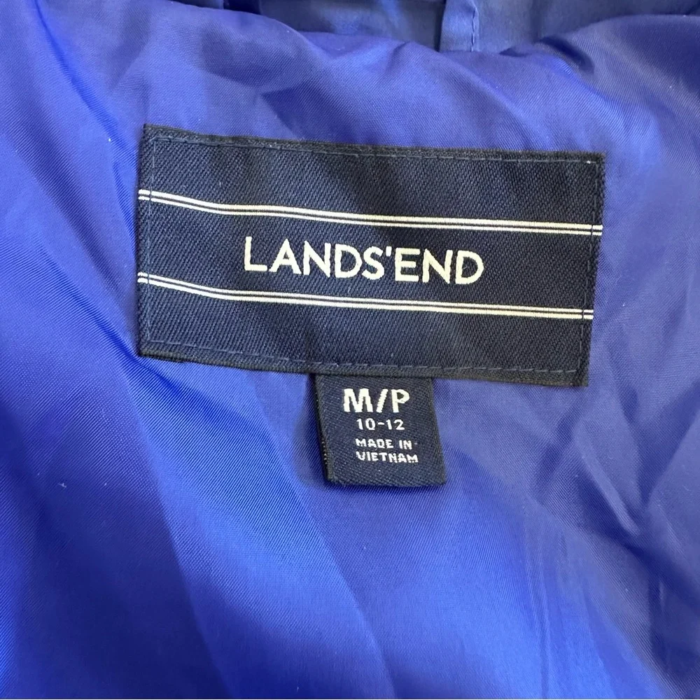 Lands' End Down-Filled Blue Puffer Vest‎ Size 10-12